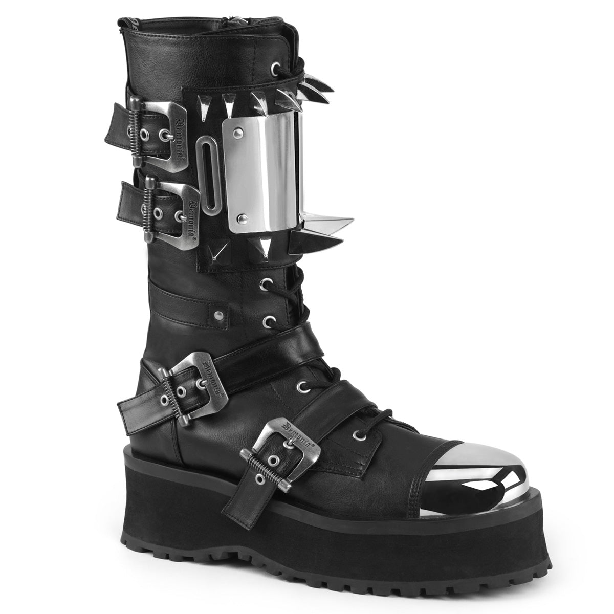 GRAVEDIGGER-250 2 3/4" PF Lace-Up Mid-CalfBoot W/Metal ToeCap, SideZip