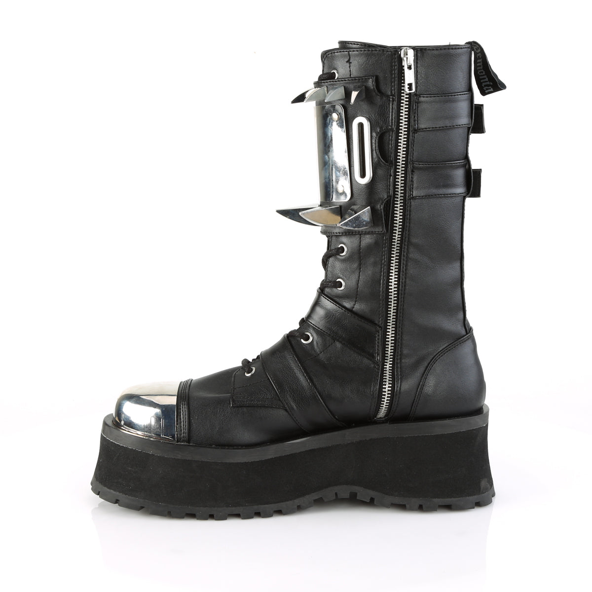 GRAVEDIGGER-250 2 3/4" PF Lace-Up Mid-CalfBoot W/Metal ToeCap, SideZip