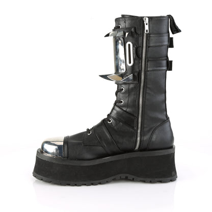 GRAVEDIGGER-250 2 3/4" PF Lace-Up Mid-CalfBoot W/Metal ToeCap, SideZip