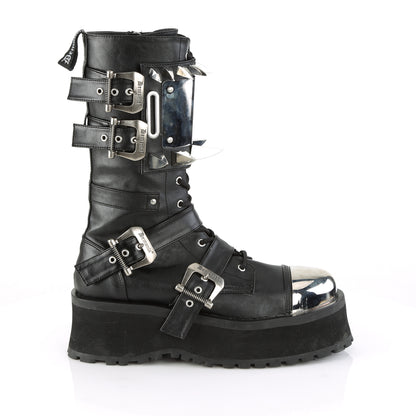 GRAVEDIGGER-250 2 3/4" PF Lace-Up Mid-CalfBoot W/Metal ToeCap, SideZip