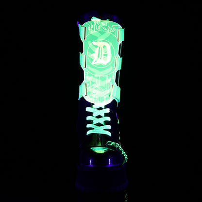 GRAVEDIGGER-255 **2 3/4" Platform Lace-Up Mid Calf Boot, Inside Zip