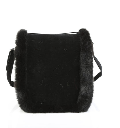 HB-663 Faux Suede & Fur Crossbody 20x24x8 cm Bag