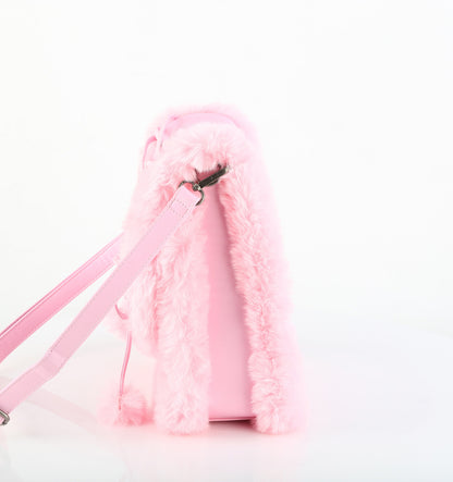 HB-663 Faux Suede & Fur Crossbody 20x24x8 cm Bag