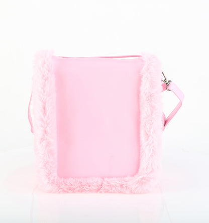 HB-663 Faux Suede & Fur Crossbody 20x24x8 cm Bag