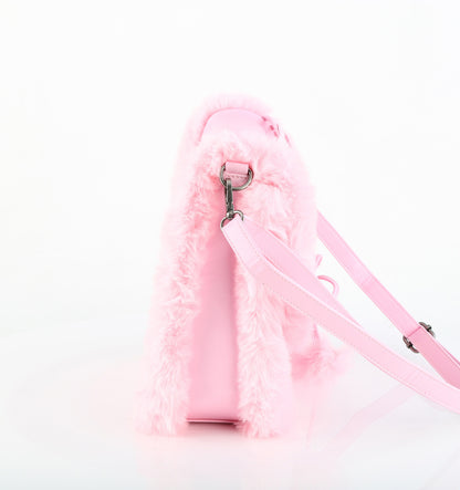 HB-663 Faux Suede & Fur Crossbody 20x24x8 cm Bag