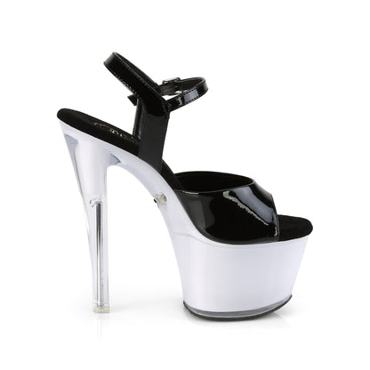 ILLUMINATOR-709 *7" Heel, 2 3/4" PF LED Illuminated Ankle Strap Sandal