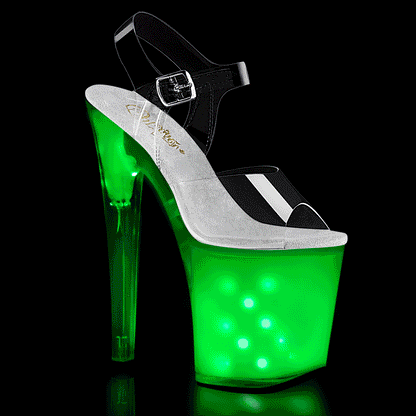 ILLUMINATOR-808 8" Heel, 4" PF LED Illuminated Ankle Strap Sandal