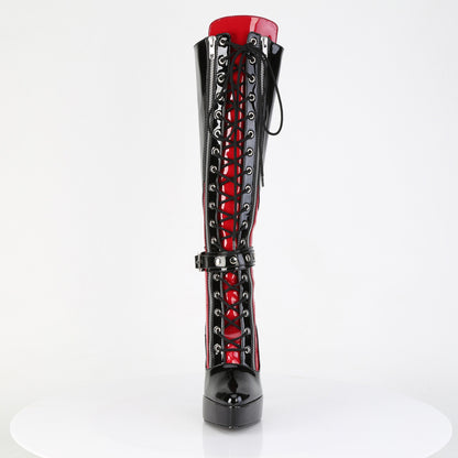 INDULGE-2028 5 1/4" Lace-Up Knee High Boot, Inside Zip
