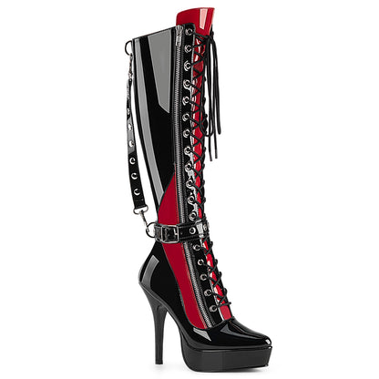 INDULGE-2028 5 1/4" Lace-Up Knee High Boot, Inside Zip
