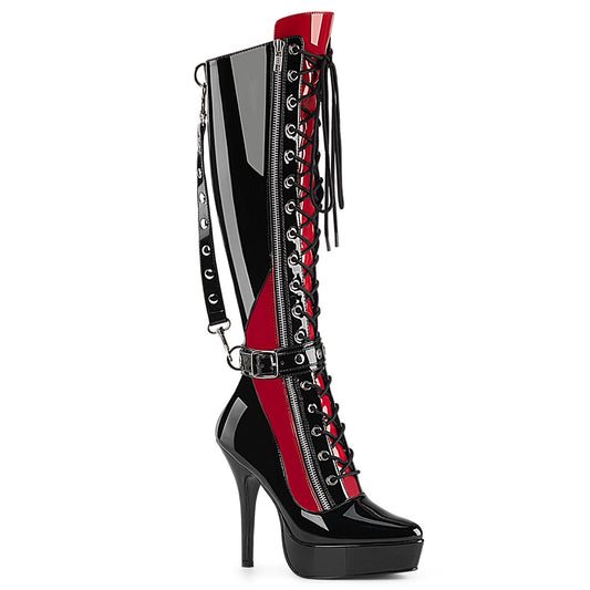 INDULGE-2028 5 1/4" Lace-Up Knee High Boot, Inside Zip