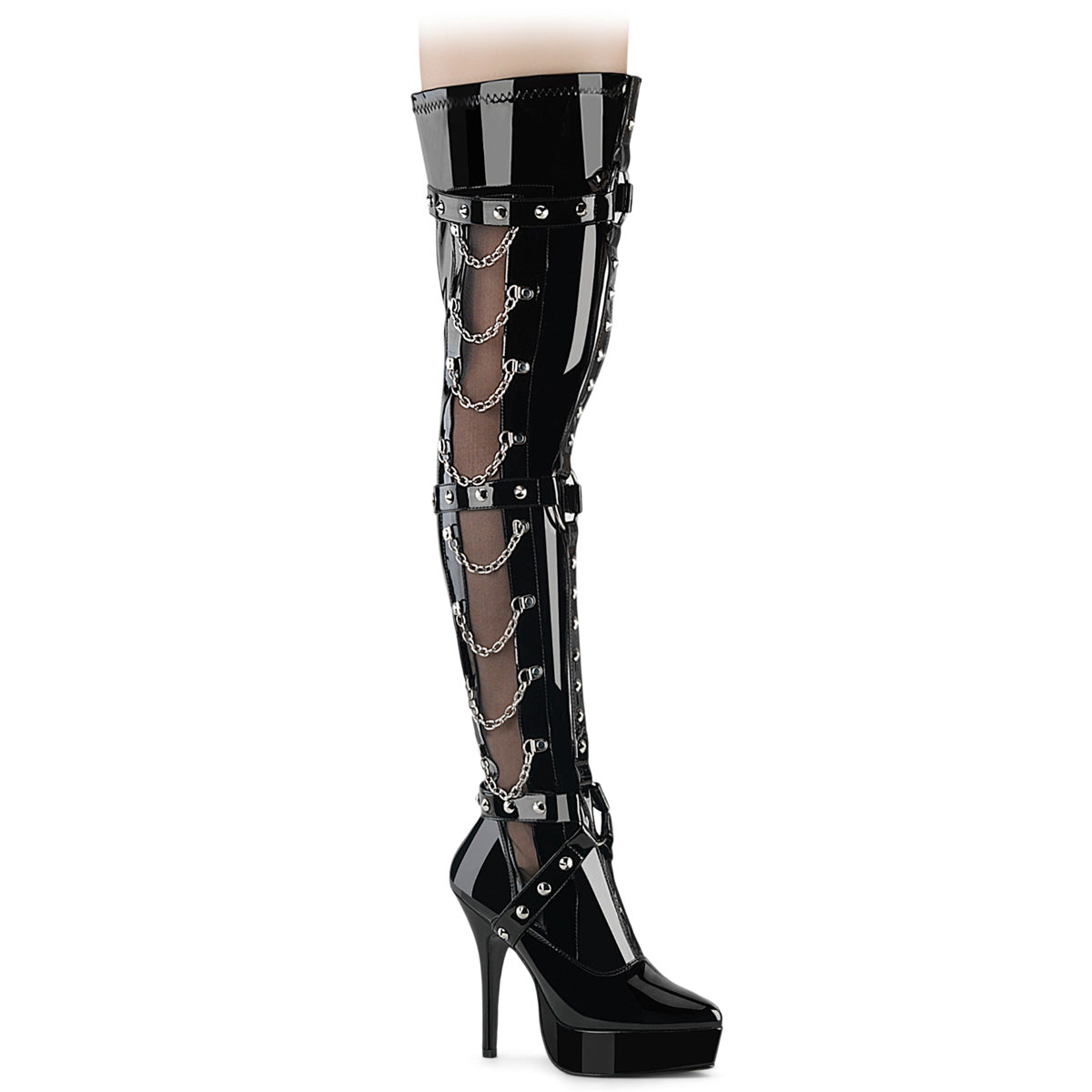 INDULGE-3026 5 1/4" Stretch PF Thigh Boot, Inside Zip