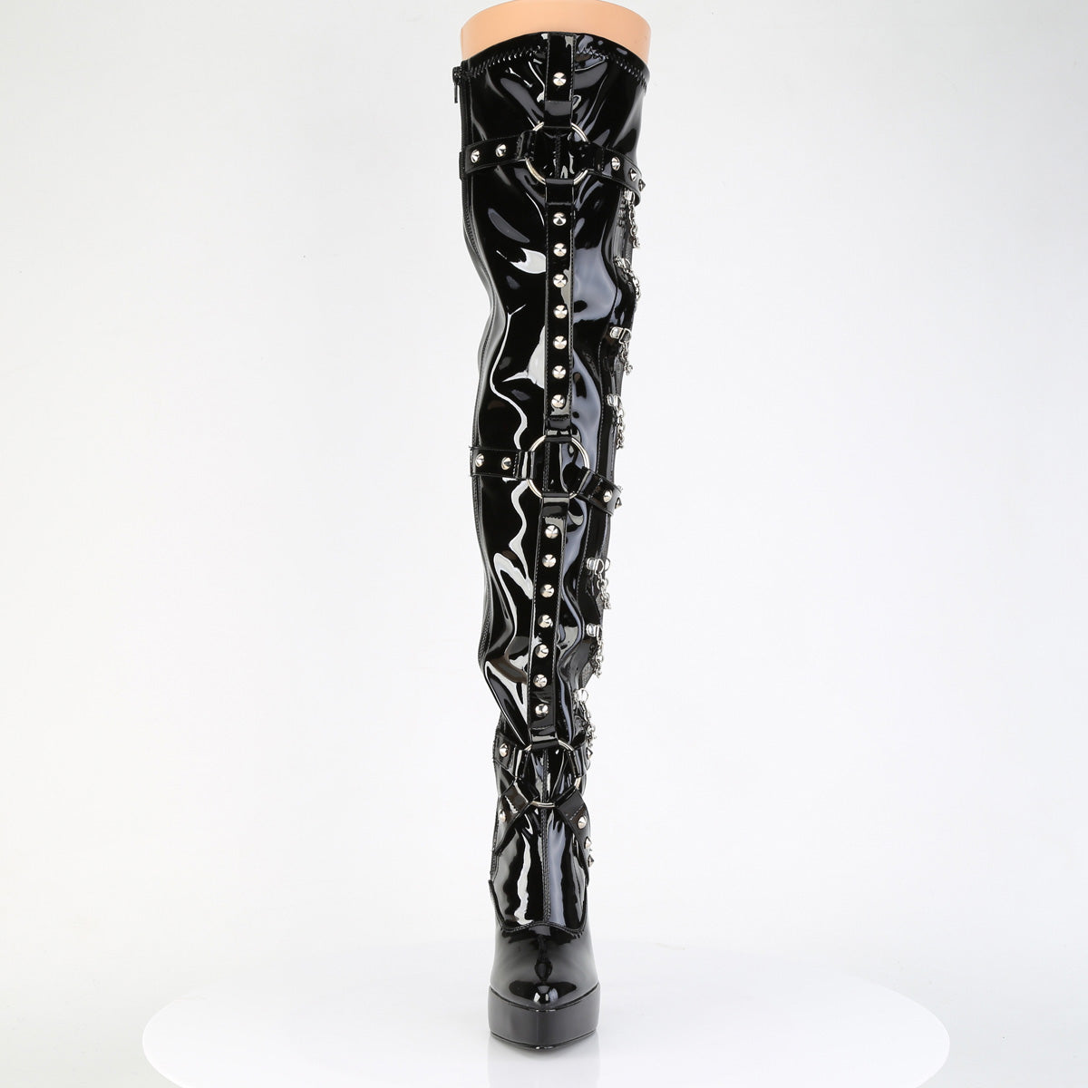 INDULGE-3026 5 1/4" Stretch PF Thigh Boot, Inside Zip