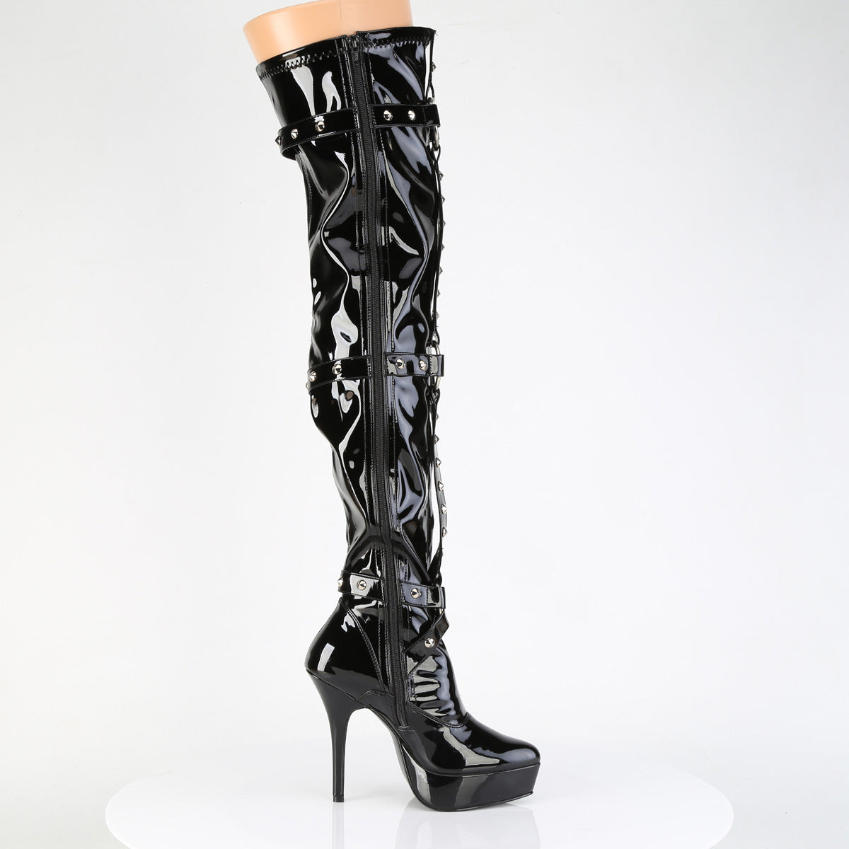 INDULGE-3026 5 1/4" Stretch PF Thigh Boot, Inside Zip