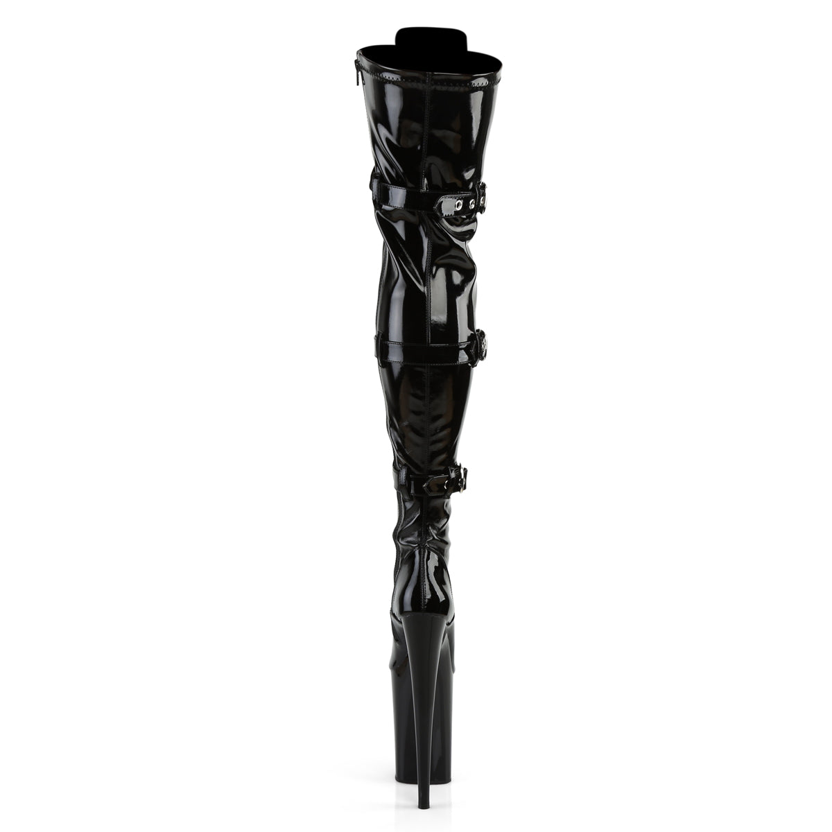 INFINITY-3028 9" Heel, 5 1/4" PF Lace-Up Front Thigh High Boot, Side Zip