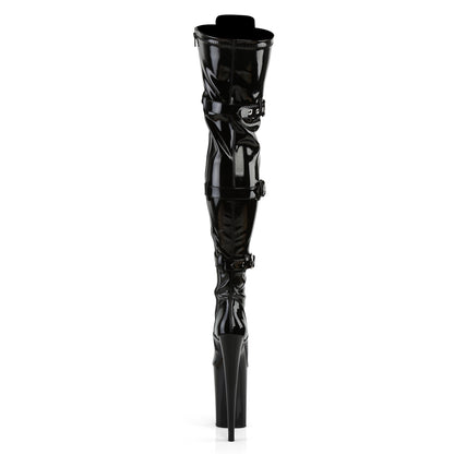INFINITY-3028 9" Heel, 5 1/4" PF Lace-Up Front Thigh High Boot, Side Zip