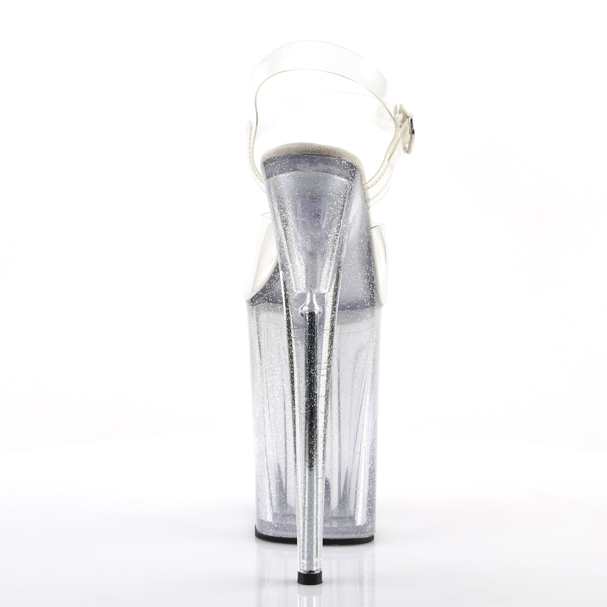 INFINITY-908MG 9" Heel, 5 1/4" PF Ankle Strap Sandal w/Mini Glitter
