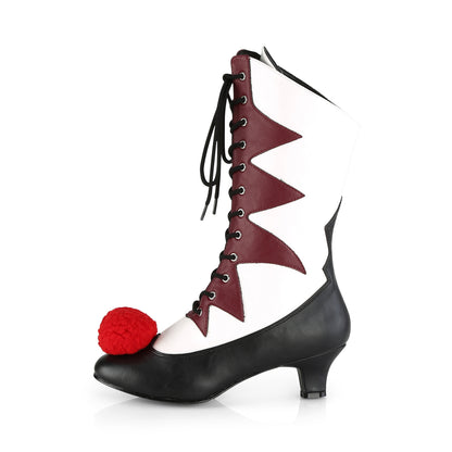 IT-120 *2" Kitten Heel Lace-Up Front Mid-Calf Boot, Side Zip