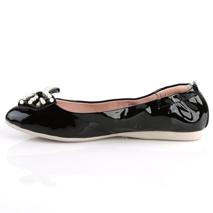 IVY-09 *Pointed Toe Foldable Flats W/ Pearl Embellished Bow