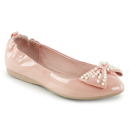 IVY-09 *Pointed Toe Foldable Flats W/ Pearl Embellished Bow