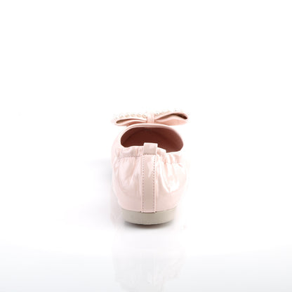 IVY-09 *Pointed Toe Foldable Flats W/ Pearl Embellished Bow