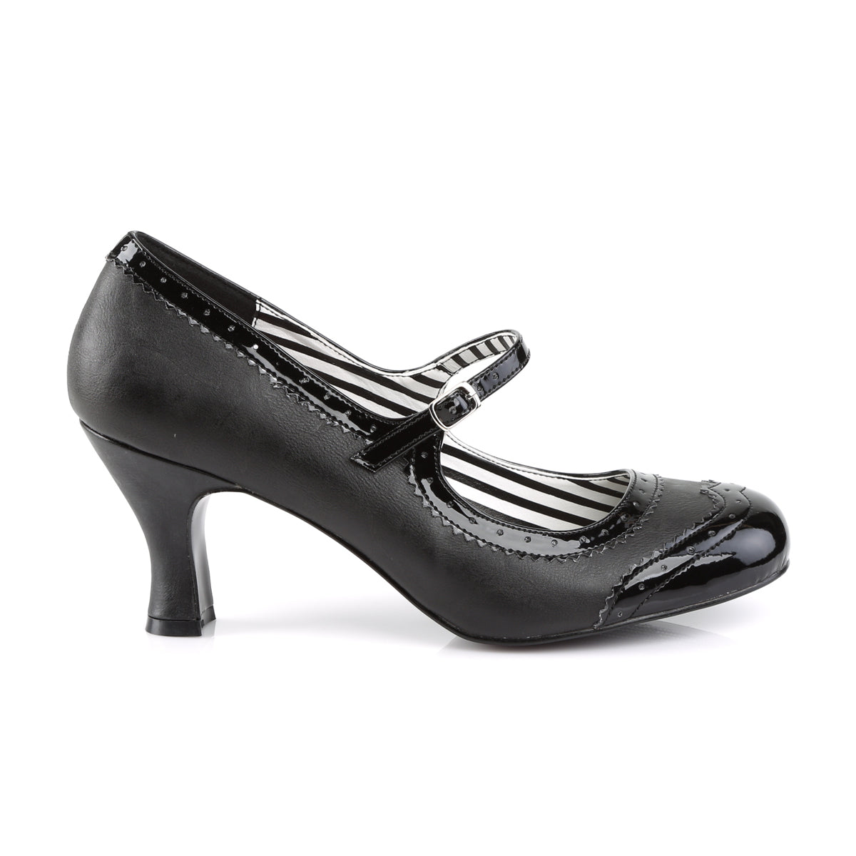 JENNA-06 **3" Kitten Heel Spectator Mary Jane Pump