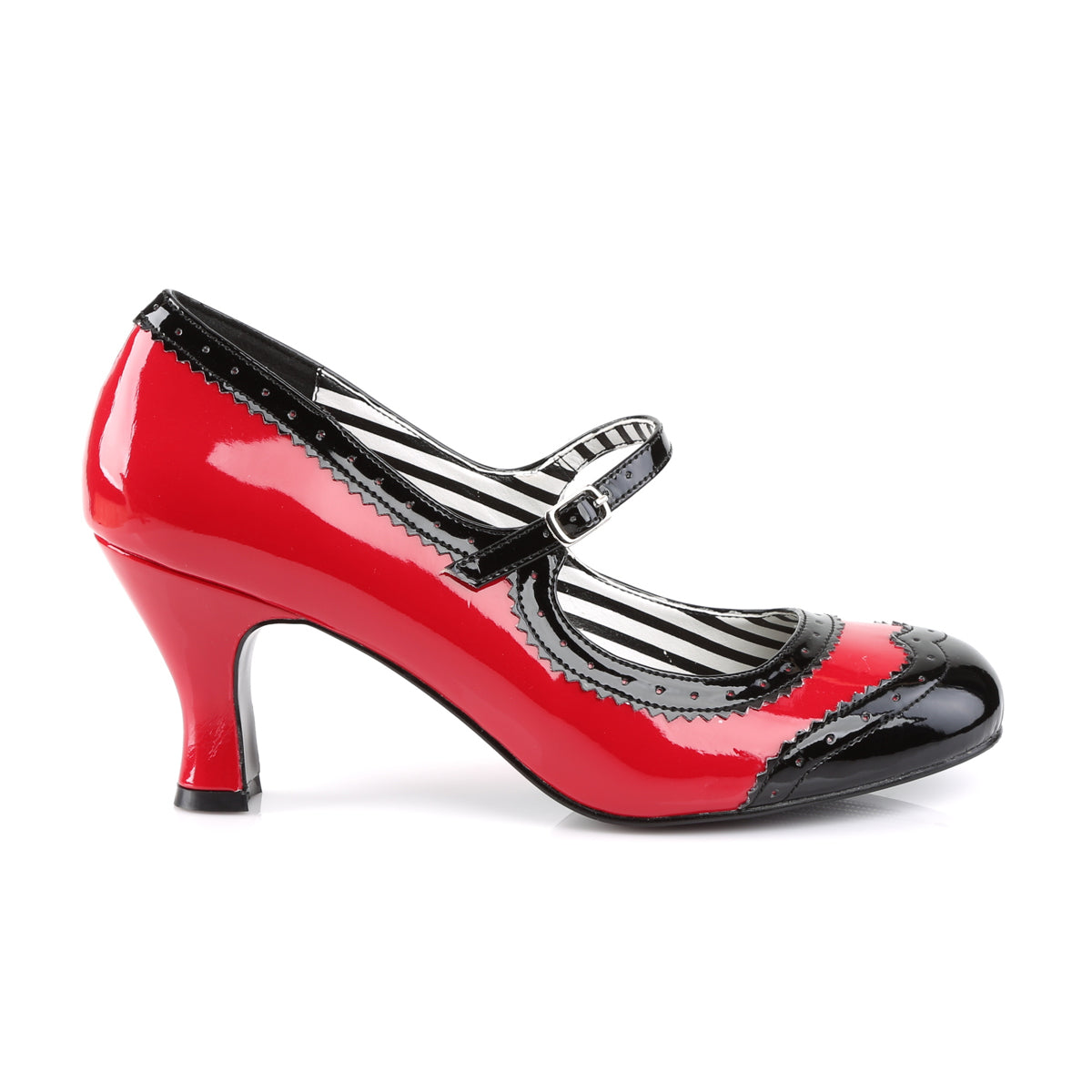 JENNA-06 *3" Kitten Heel Spectator Mary Jane Pump