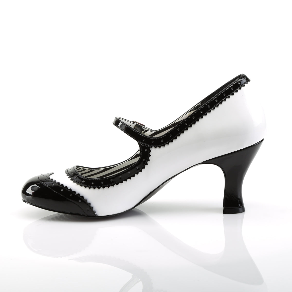 JENNA-06 *3" Kitten Heel Spectator Mary Jane Pump
