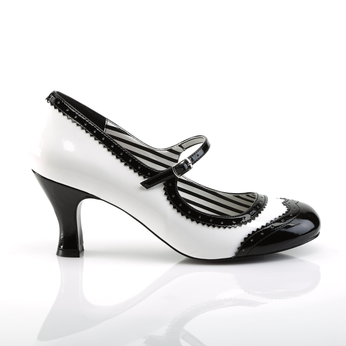 JENNA-06 *3" Kitten Heel Spectator Mary Jane Pump