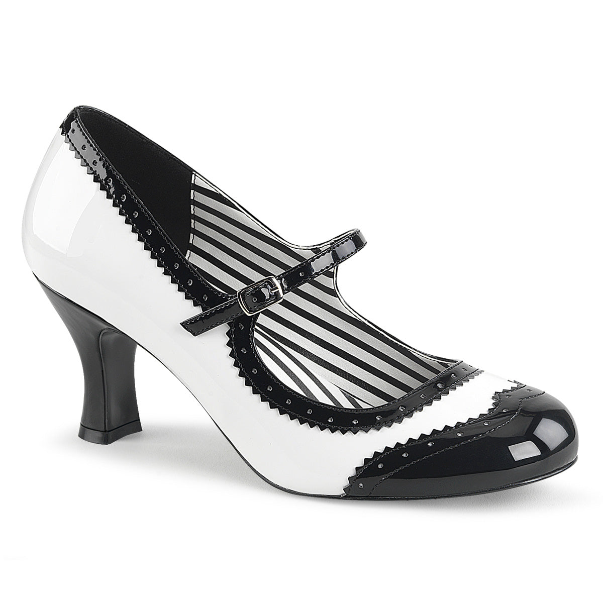 JENNA-06 *3" Kitten Heel Spectator Mary Jane Pump