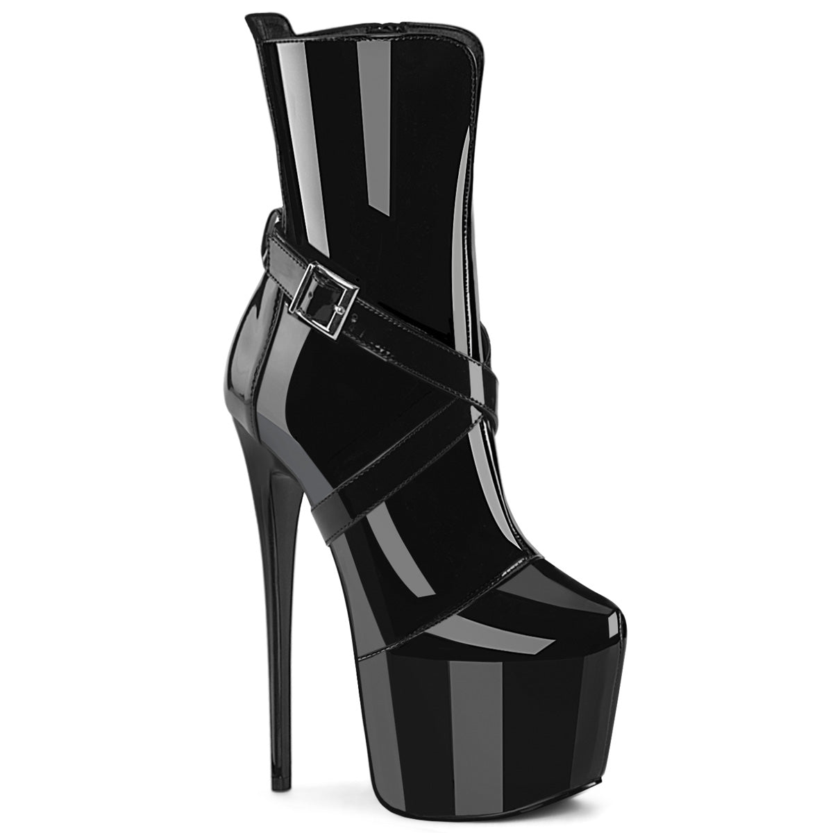 JUBILANT-1011 7" Heel, 3" Concealed PF Ankle Boot, Side Zip
