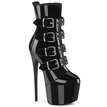 JUBILANT-1023 7" Heel,  3" Concealed PF Strappy Ankle Boot, Side Zip