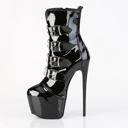 JUBILANT-1023 7" Heel,  3" Concealed PF Strappy Ankle Boot, Side Zip