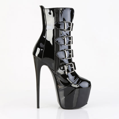 JUBILANT-1023 7" Heel,  3" Concealed PF Strappy Ankle Boot, Side Zip