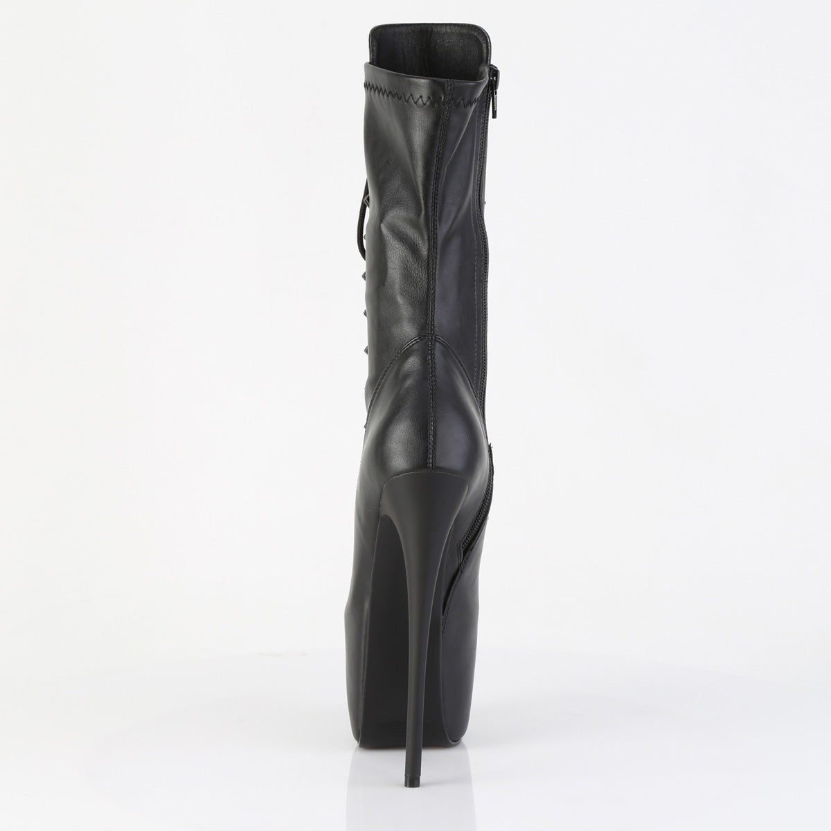 JUBILANT-1048 7" Heel, 3" Concealed PF Lace-Up Mid Calf Boot, Side Zip