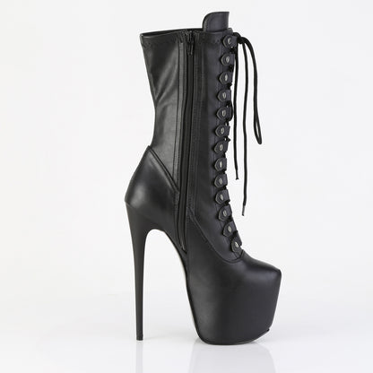 JUBILANT-1048 7" Heel, 3" Concealed PF Lace-Up Mid Calf Boot, Side Zip