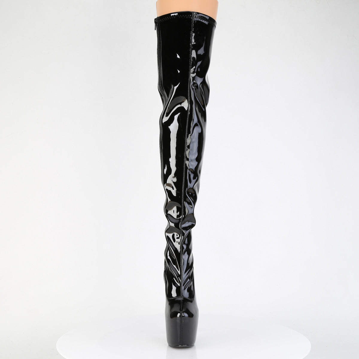 JUBILANT-3000 7" Heel, 3" Concealed PF Stretch Thigh Boot, Side Zip