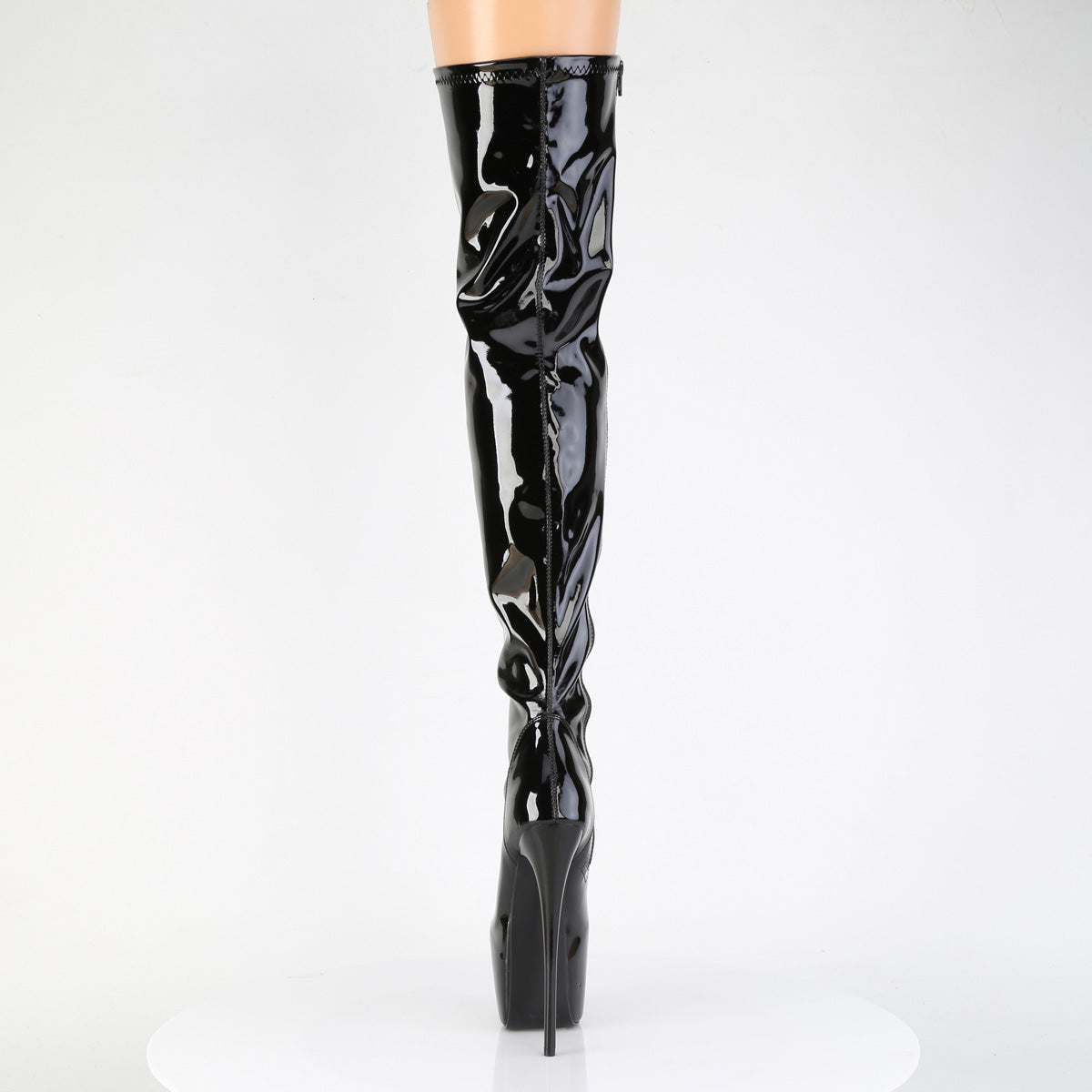 JUBILANT-3000 7" Heel, 3" Concealed PF Stretch Thigh Boot, Side Zip