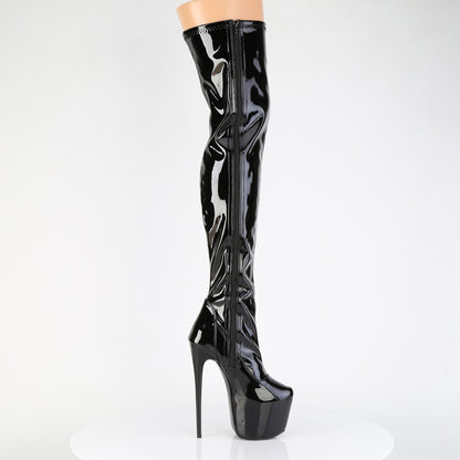 JUBILANT-3000 7" Heel, 3" Concealed PF Stretch Thigh Boot, Side Zip