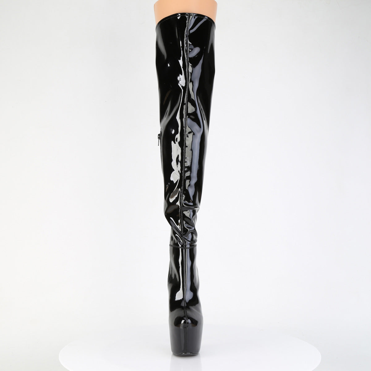 JUBILANT-3006 7" Heel, 3" Concealed PF, Stretch Thigh Boot, Side Zip