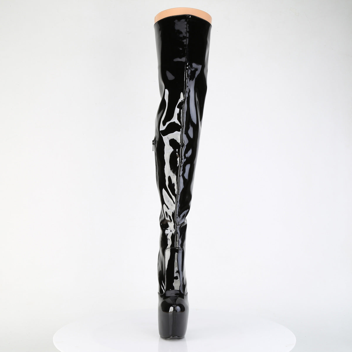JUBILANT-3007 7" Heel, 3" Concealed PF Stretch Thigh Boot, Side Zip