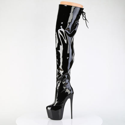 JUBILANT-3007 7" Heel, 3" Concealed PF Stretch Thigh Boot, Side Zip
