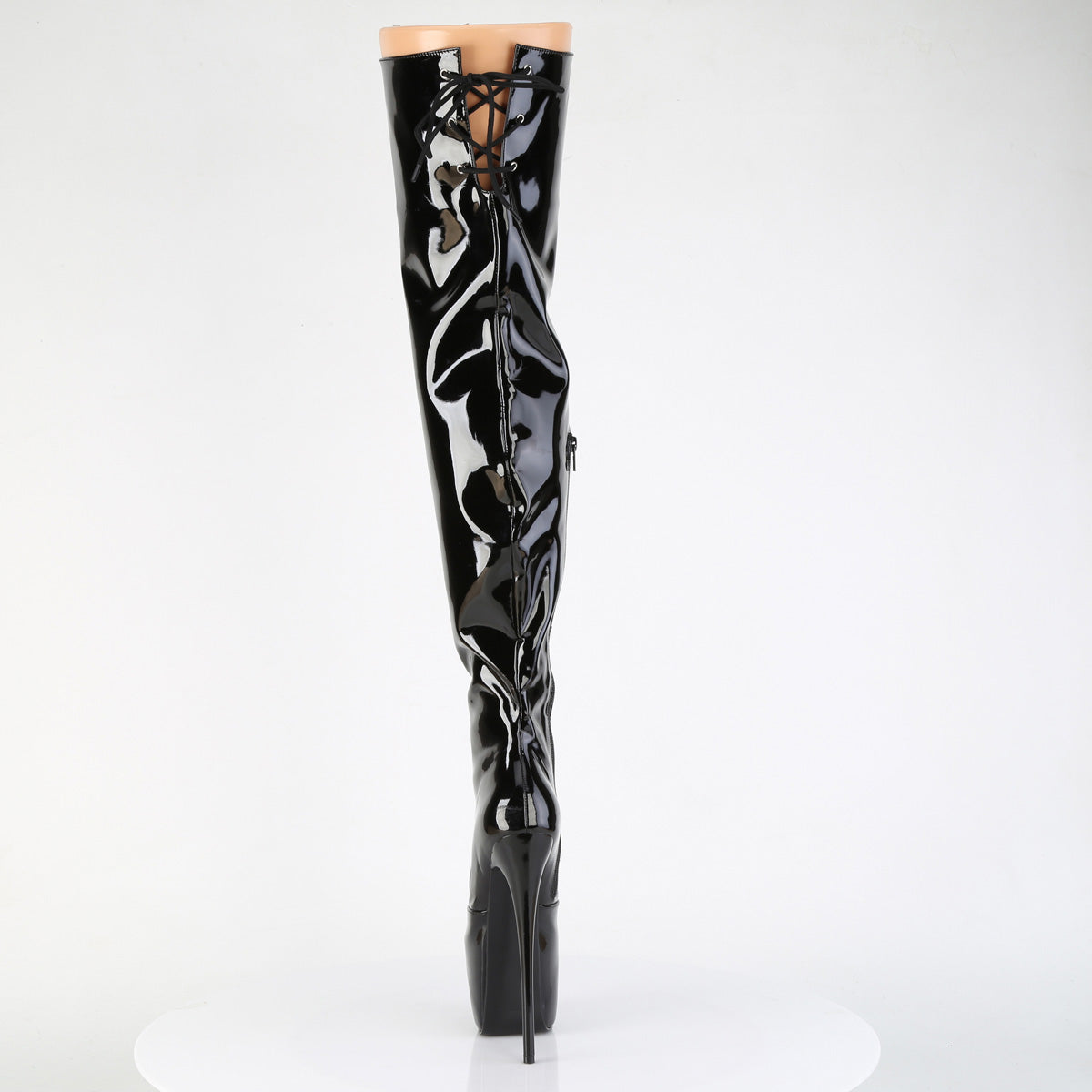 JUBILANT-3007 7" Heel, 3" Concealed PF Stretch Thigh Boot, Side Zip