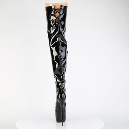 JUBILANT-3007 7" Heel, 3" Concealed PF Stretch Thigh Boot, Side Zip