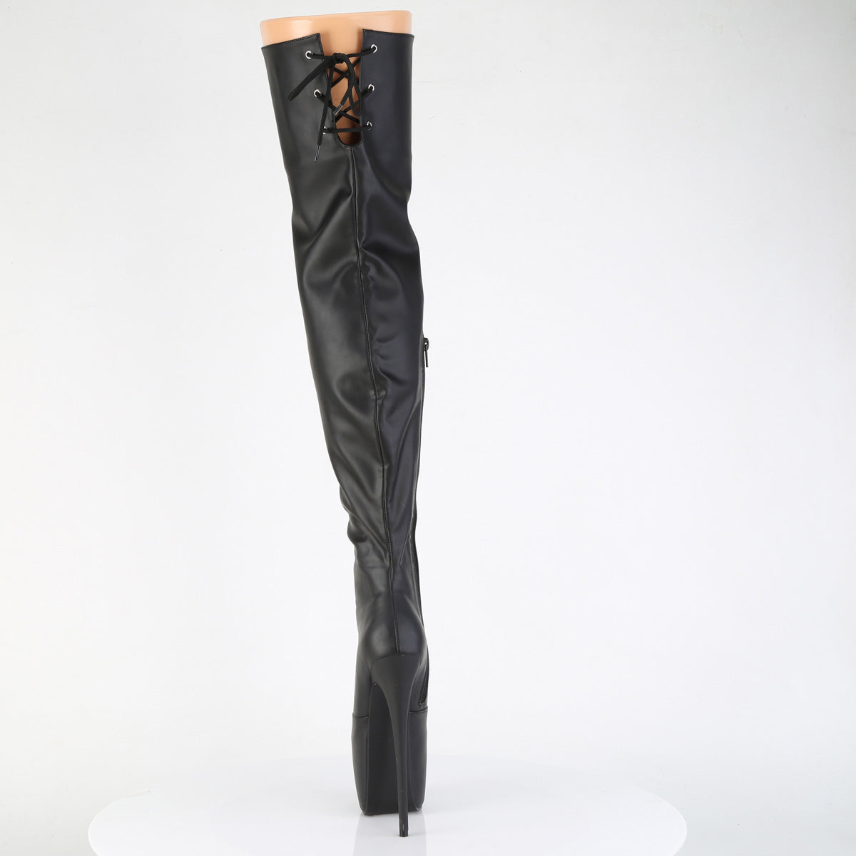 JUBILANT-3007 7" Heel, 3" Concealed PF Stretch Thigh Boot, Side Zip