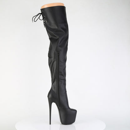 JUBILANT-3007 7" Heel, 3" Concealed PF Stretch Thigh Boot, Side Zip