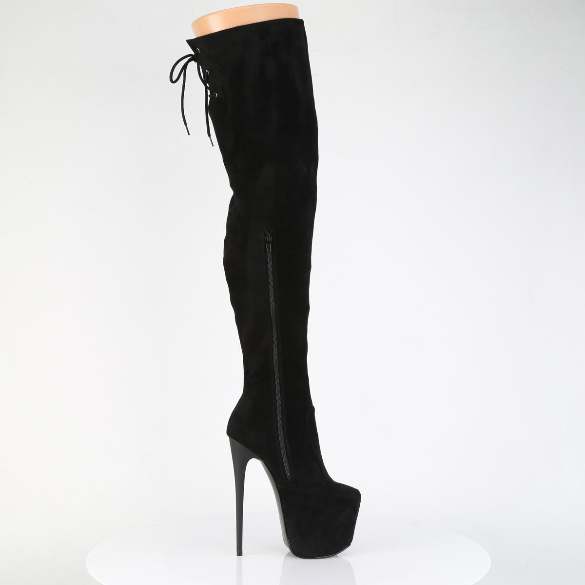 JUBILANT-3007FS 7" Heel, 3" Concealed PF Stretch Thigh Boot, Side Zip