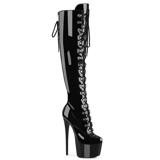 JUBILANT-3012 7" Heel, 3" Concealed PF Over-The-Knee Boot, Side Zip