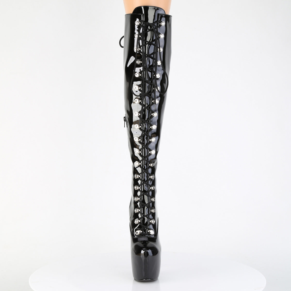 JUBILANT-3012 7" Heel, 3" Concealed PF Over-The-Knee Boot, Side Zip
