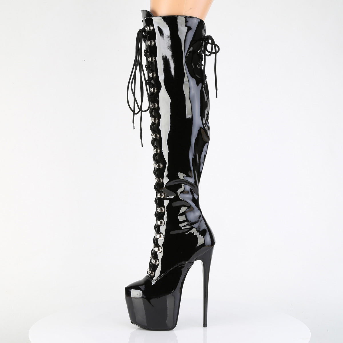 JUBILANT-3012 7" Heel, 3" Concealed PF Over-The-Knee Boot, Side Zip