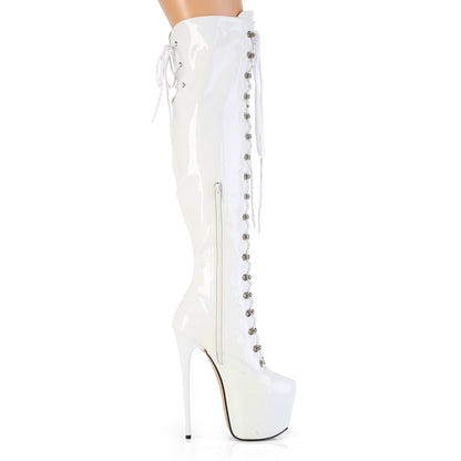 JUBILANT-3012 7" Heel, 3" PF Lace-Up Front Over-The-Knee Boot, Side Zip